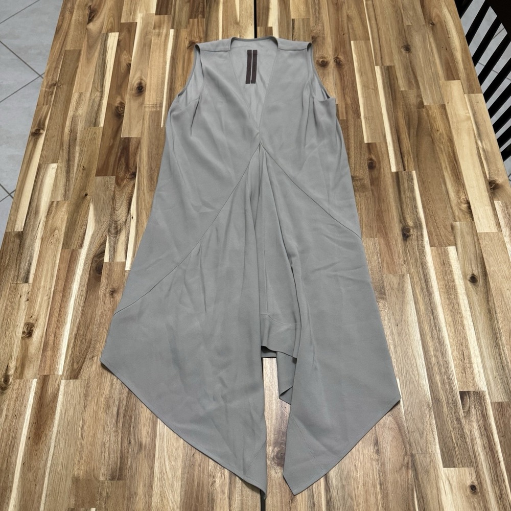 Rick Owens Dress Womens Size 6 Gray Aline Knee Length Vneck Paris Designer